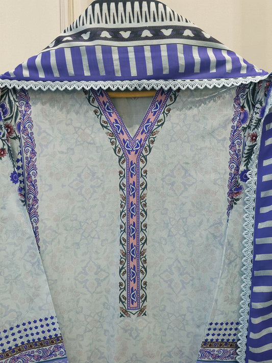 3 Piece - Digital Printed Cambric Suit S112993