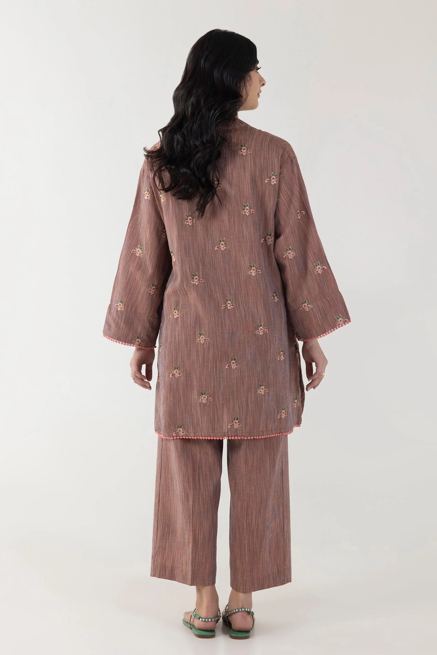 Stitched Basic Embroidered Shirt + Culotte