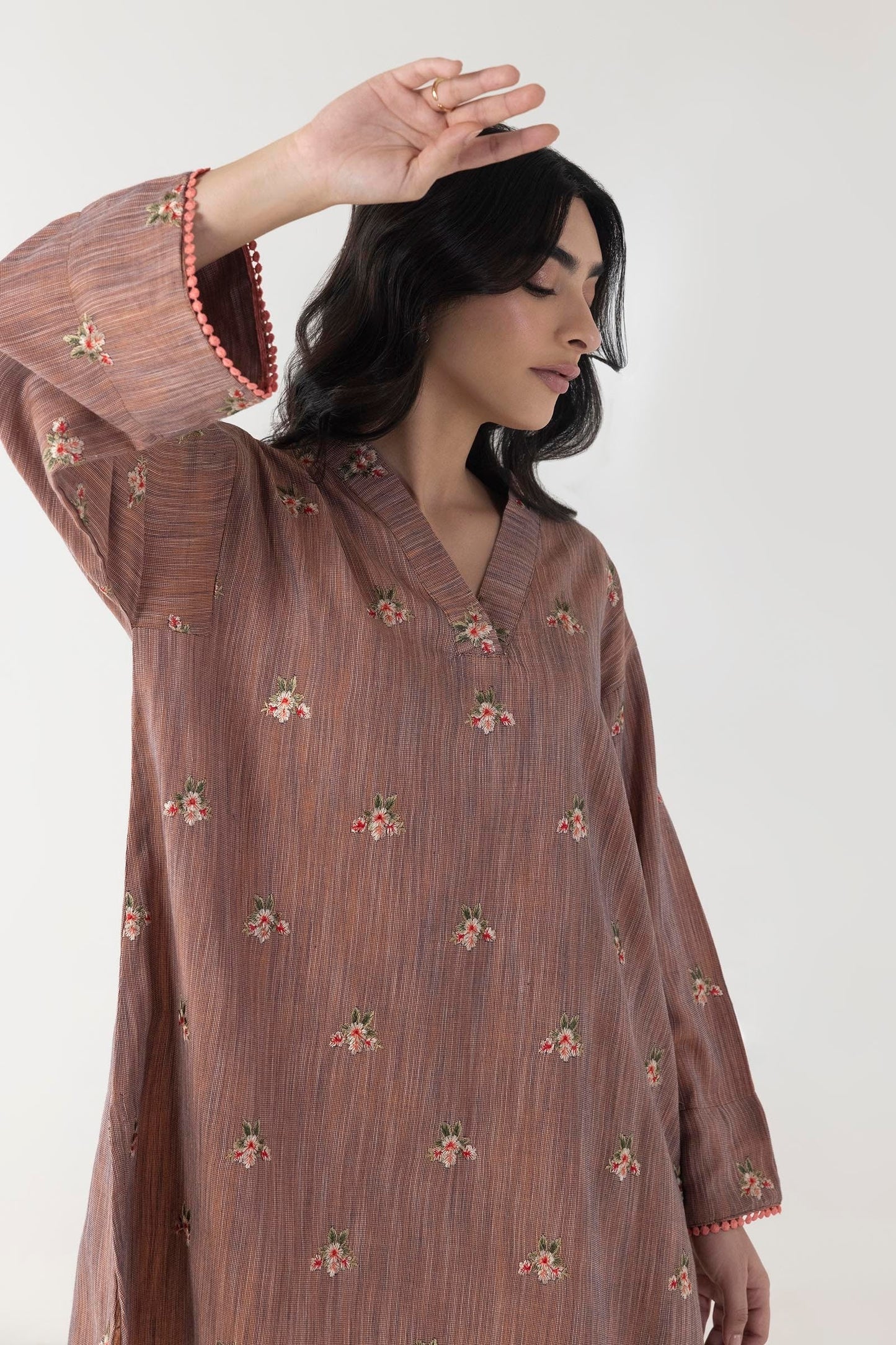 Stitched Basic Embroidered Shirt + Culotte