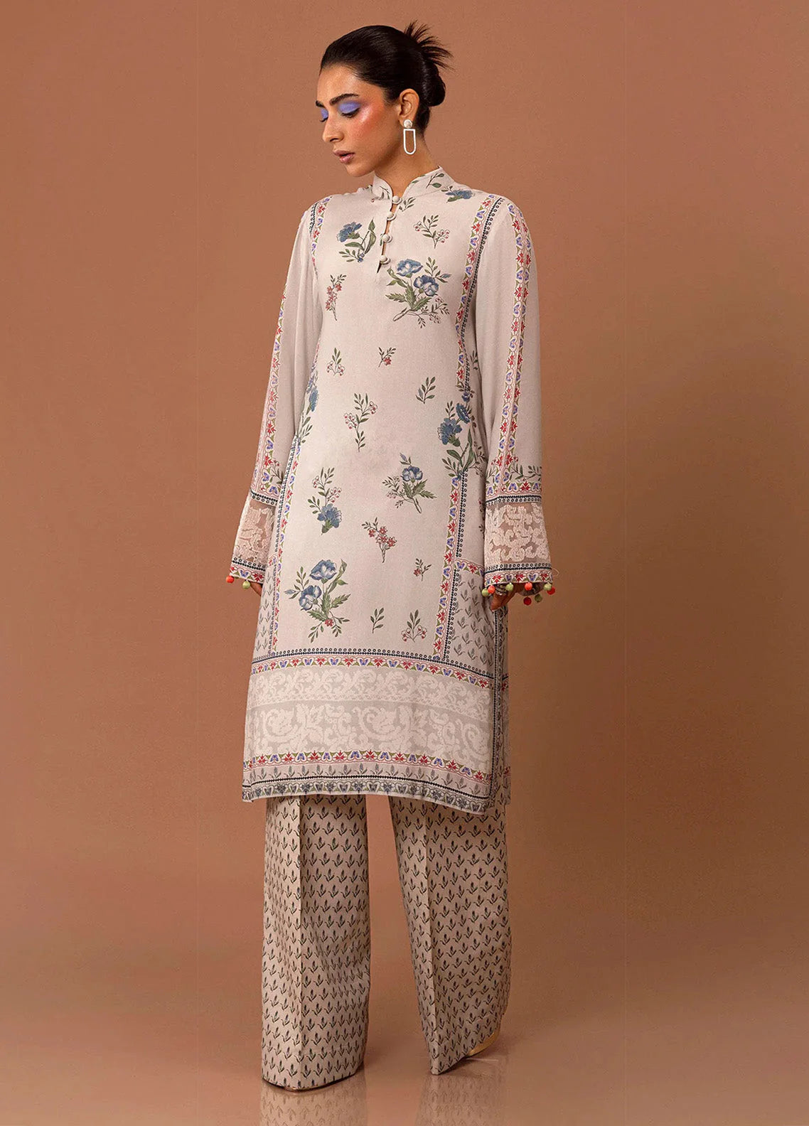 Mahay By Sana Safinaz Embroidered Slub 2 Piece Unstitched Suit H243-008B-2AC