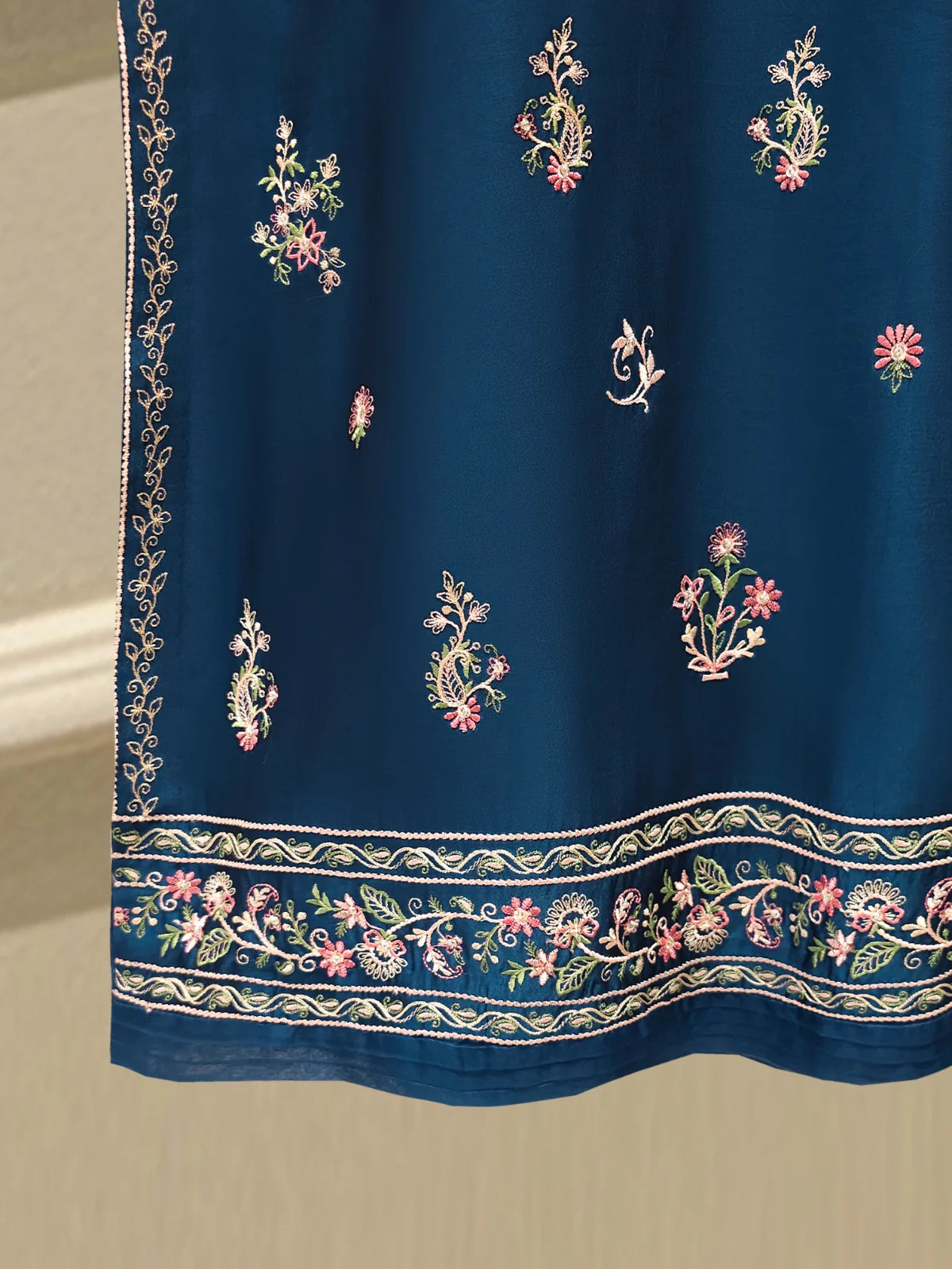 Pure Embroidered Sheesha Silk Shirt S113804