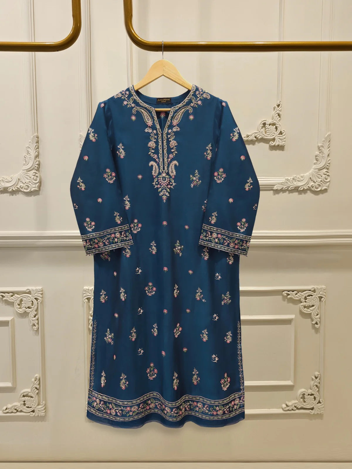 Pure Embroidered Sheesha Silk Shirt S113804