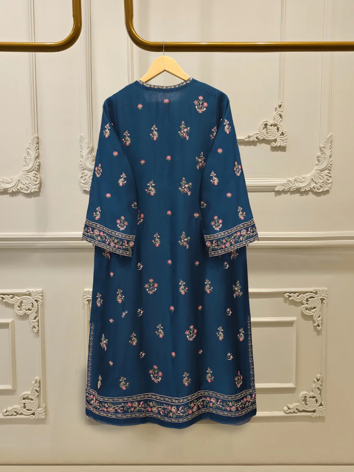 Pure Embroidered Sheesha Silk Shirt S113804