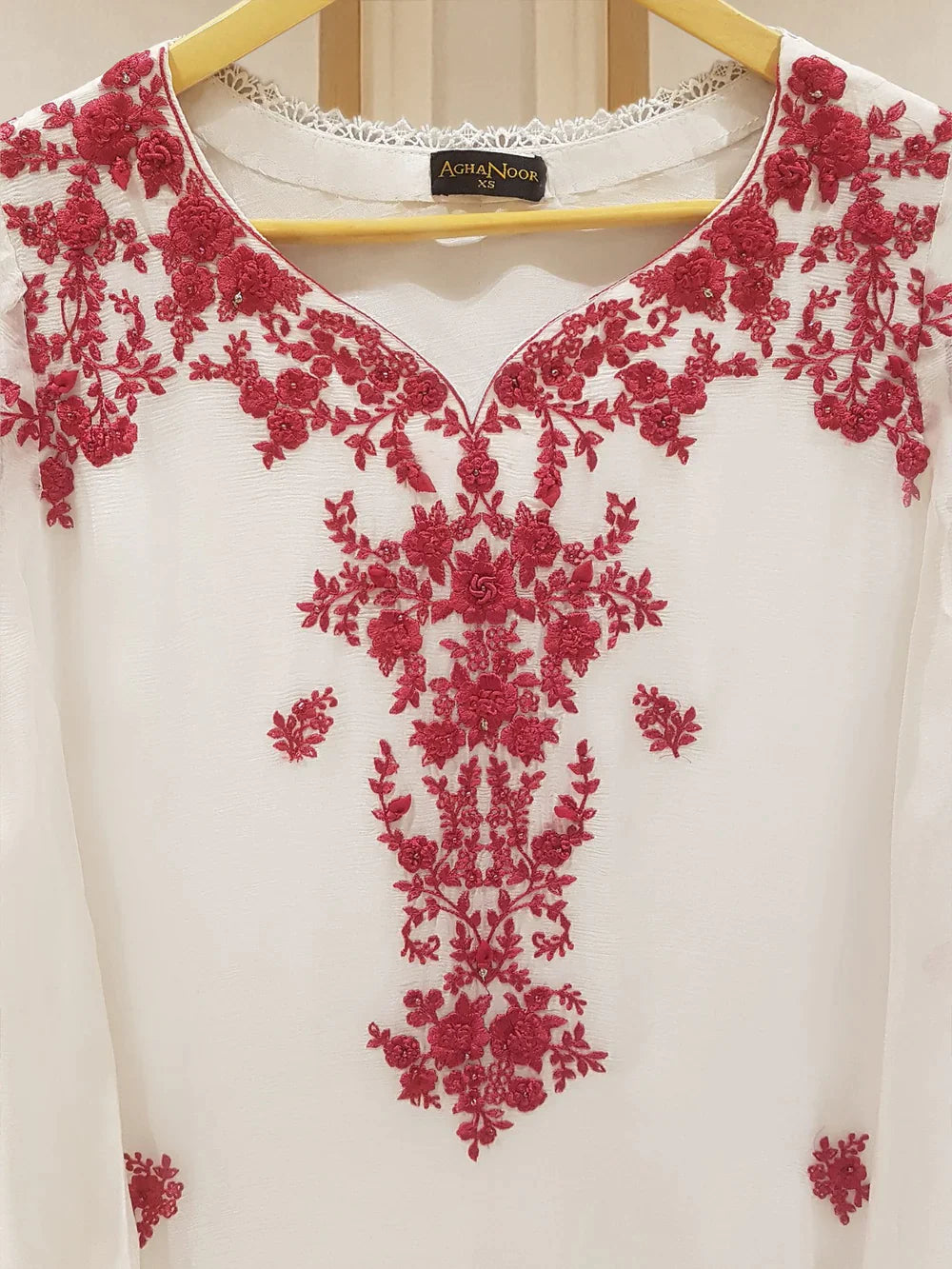 PURE CHIFFON BEAUTIFUL EMBROIDERED SHIRT AND PANTS S107146